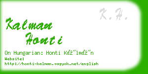 kalman honti business card